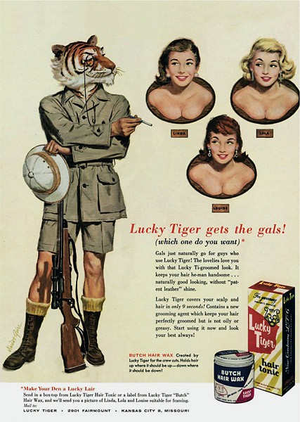 Lucky Tiger Gets The Trophy Girl Sexist Silly Sublime Era Ads 
