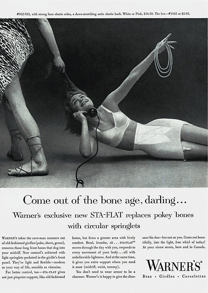 1950s Girdle Ad WARNER'S Social Whirl Girdle , flattens front & back 071619  
