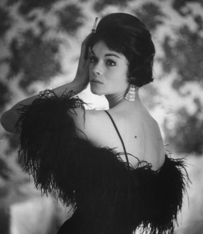 Sheath dress with ostrich feathers, 1959
