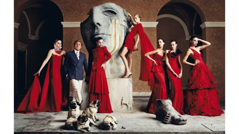 Valentino with models, 2007