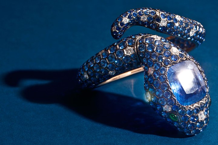 Crystal and Emerald Snake Bracelet