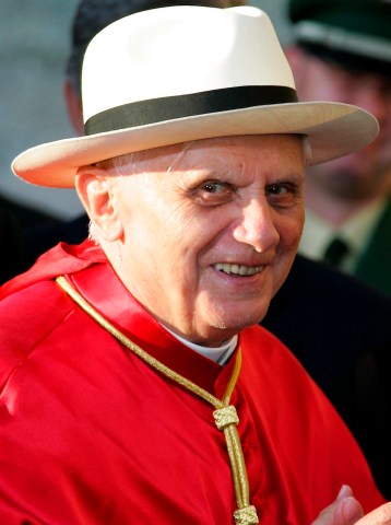 Pope Benedict XVI wearing hats