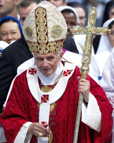 Pope Benedict XVI wearing hats